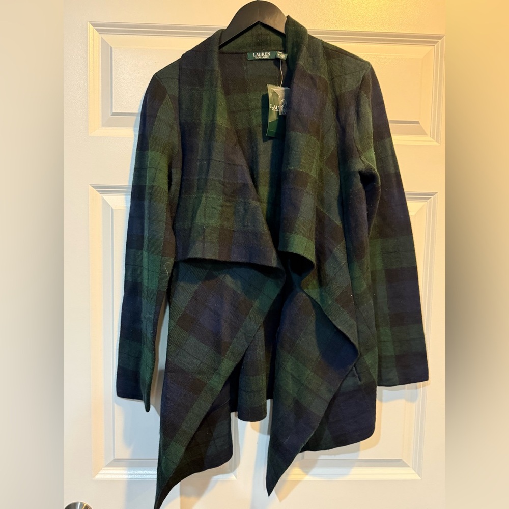 Ralph Lauren Black and Green Cardigan NWT Size 10